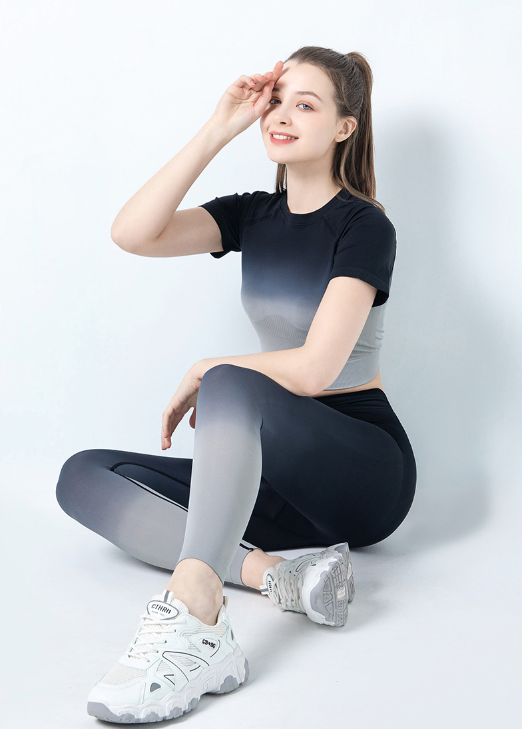 Set Leggings e Top corto sportivi color ombre