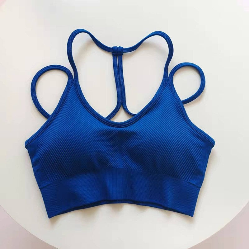 Reggiseno corto sportivo a V