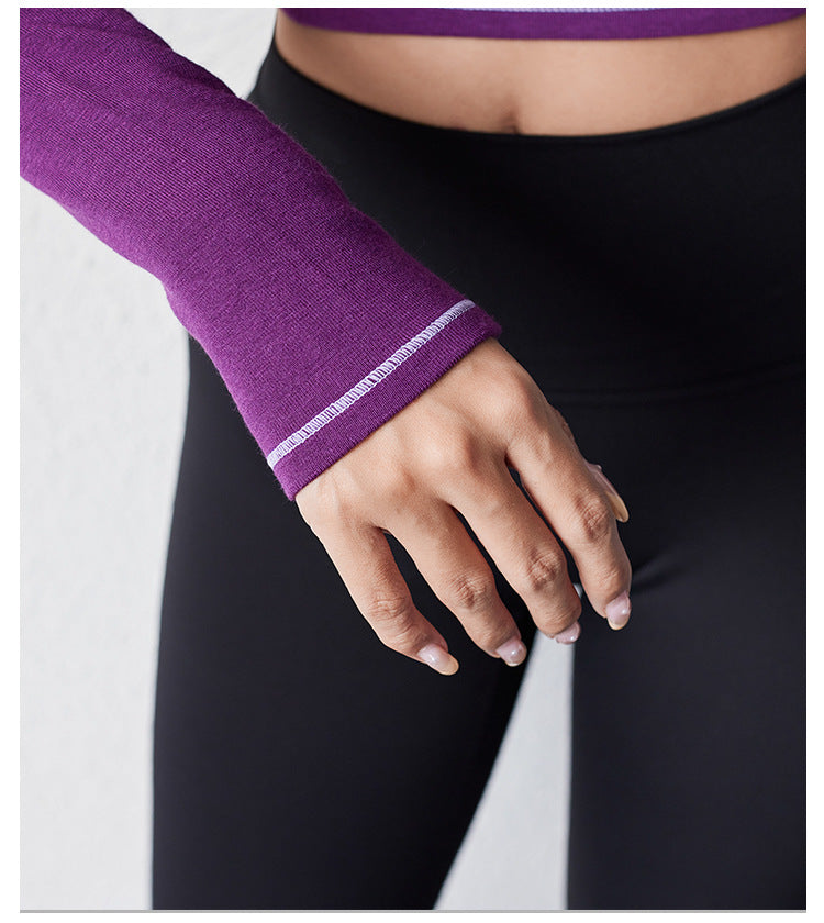 Top sportivo slim a maniche lunghe