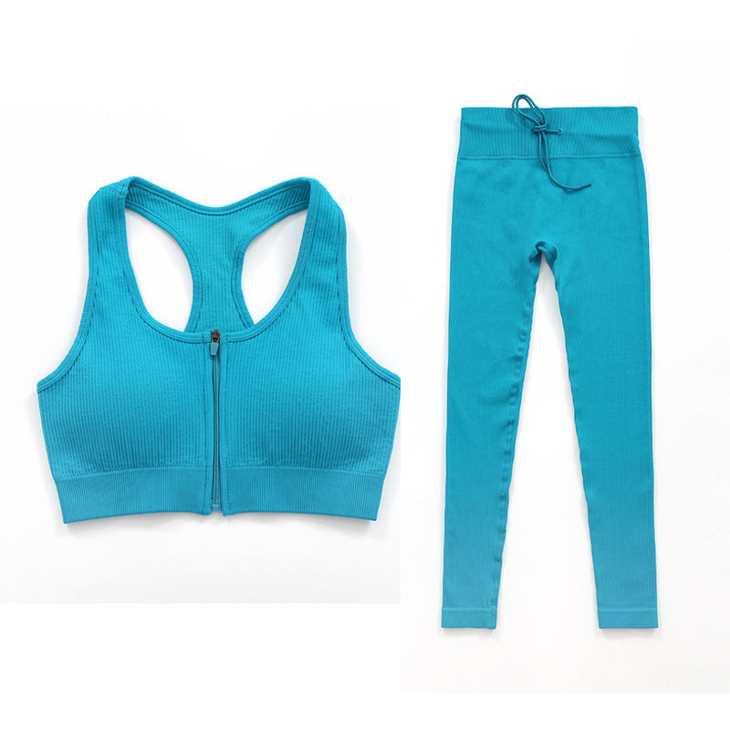 Set completo di reggiseno sportivo con leggings a vita alta
