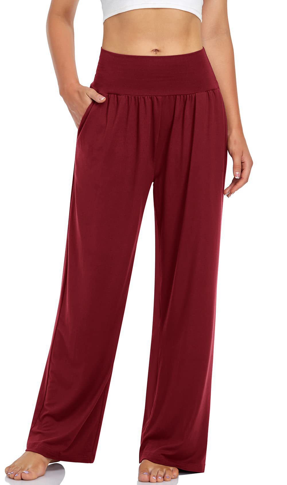 Pantaloni a gamba larga con tasche