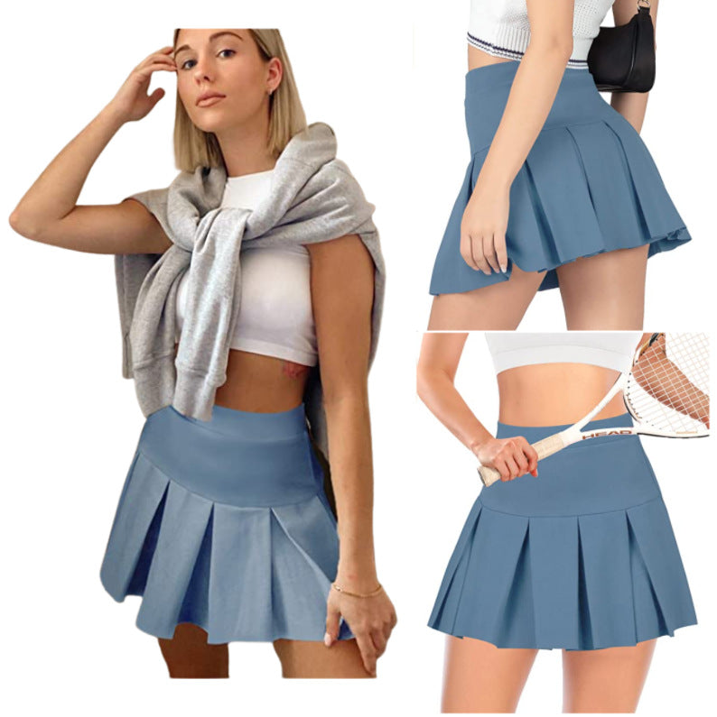 Mini gonna a pieghe a vita alta elastica