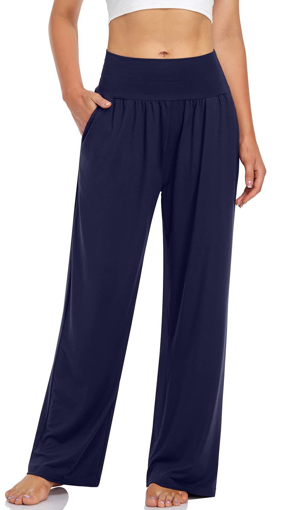 Pantaloni a gamba larga con tasche