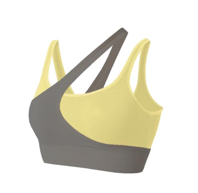 Reggiseno sportivo incrociato bicolore sovrapposto