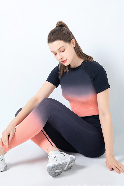 Set Leggings e Top corto sportivi color ombre