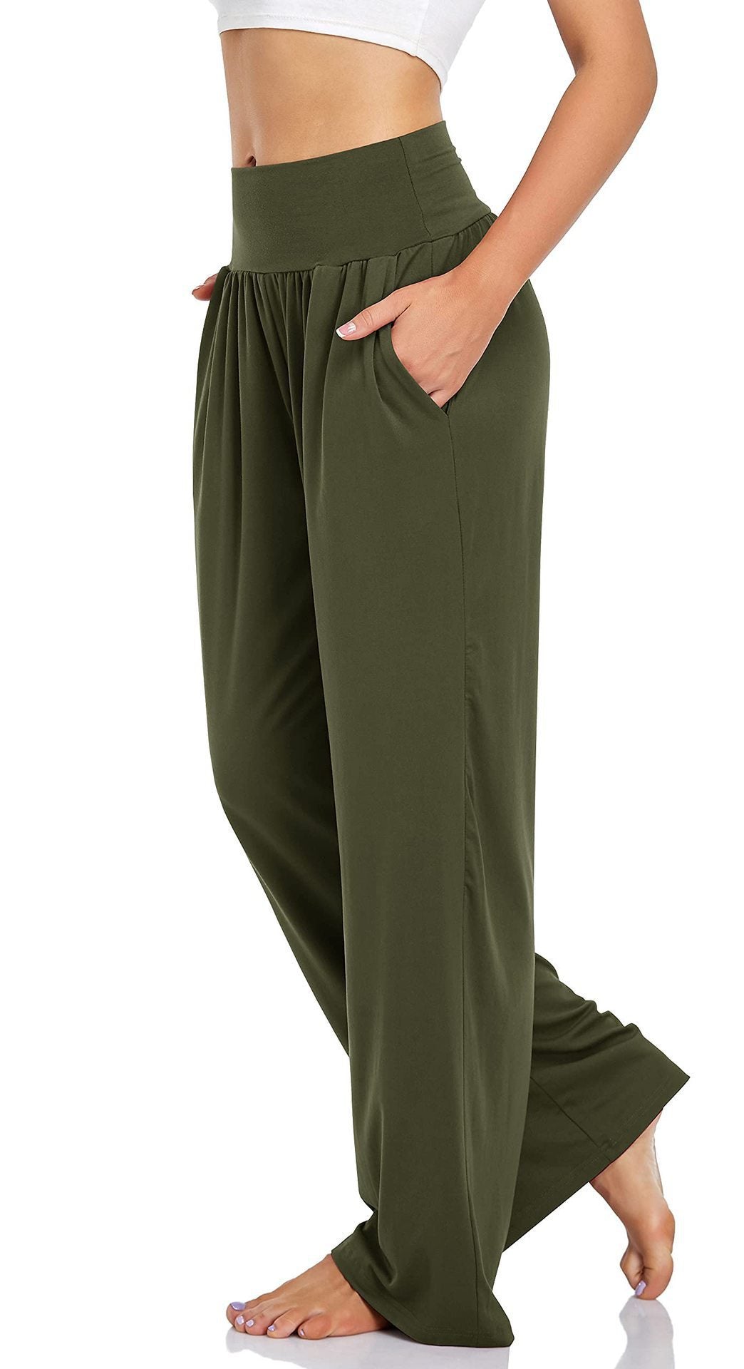 Pantaloni a gamba larga con tasche