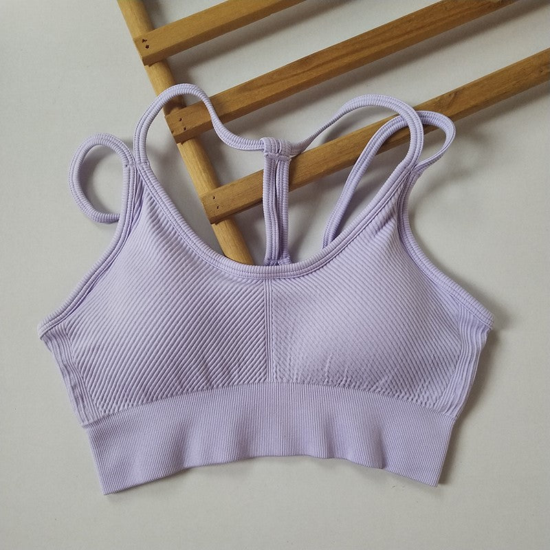Reggiseno corto sportivo a V