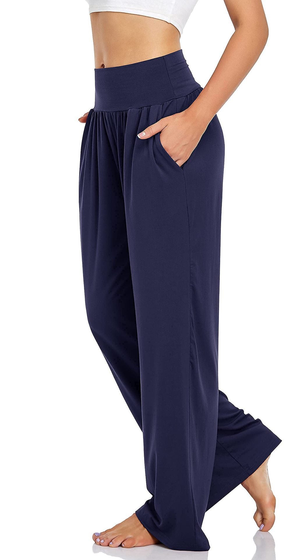Pantaloni a gamba larga con tasche