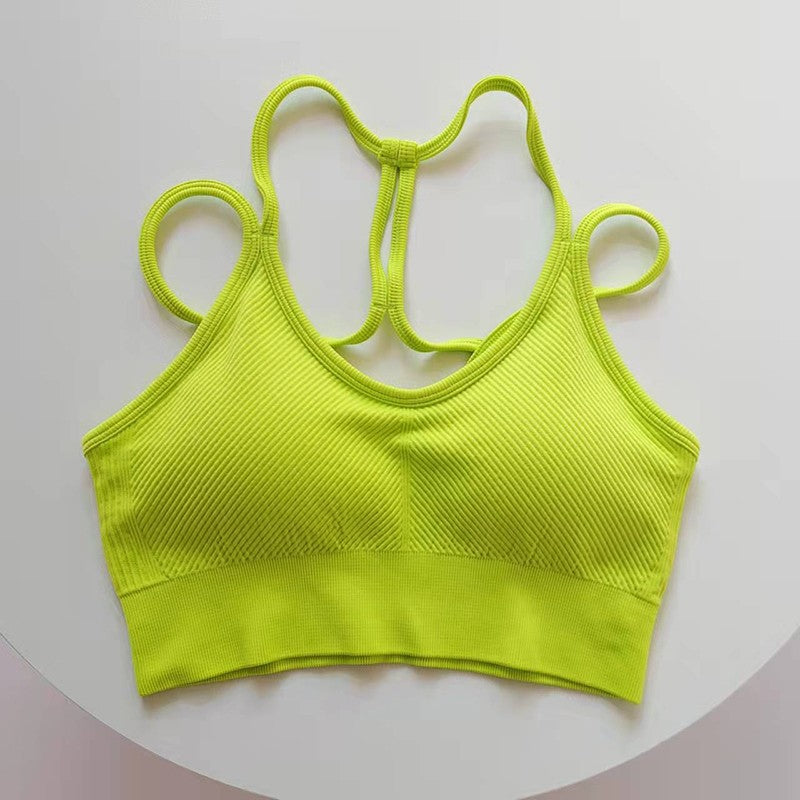 Reggiseno corto sportivo a V
