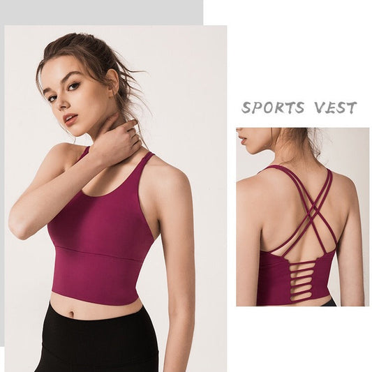 Reggiseno sportivo con design a croce