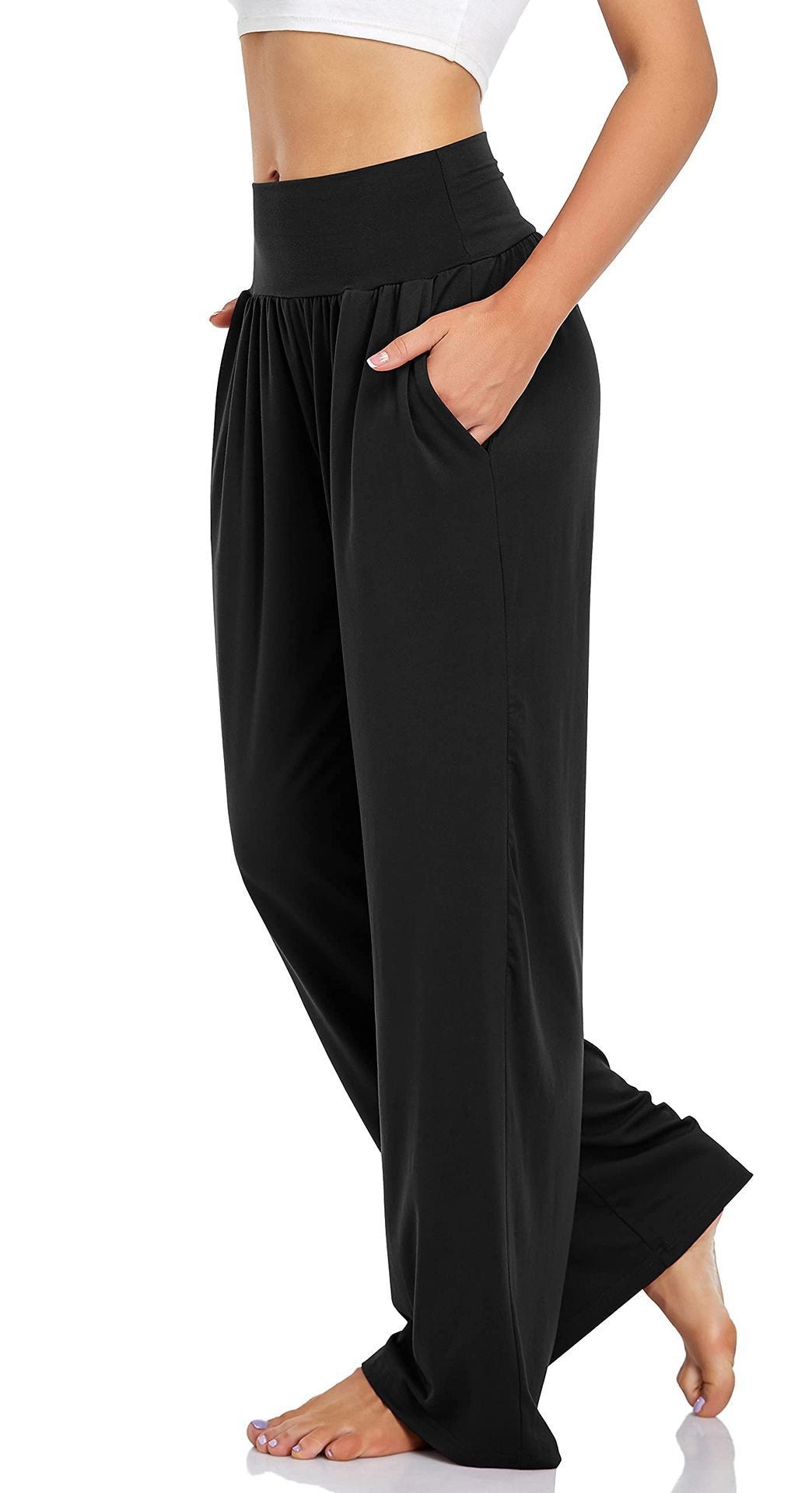 Pantaloni a gamba larga con tasche