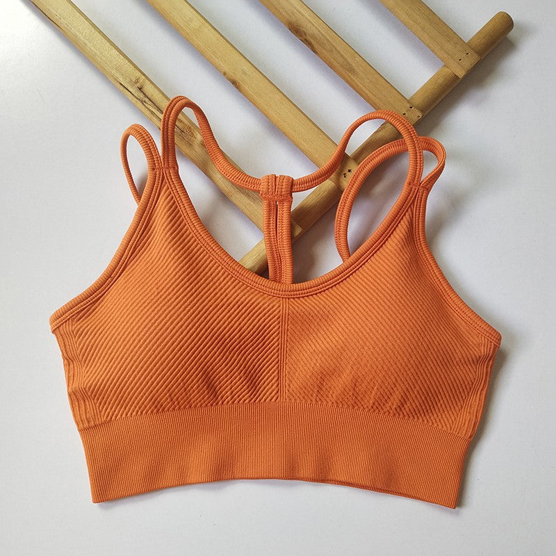 Reggiseno corto sportivo a V