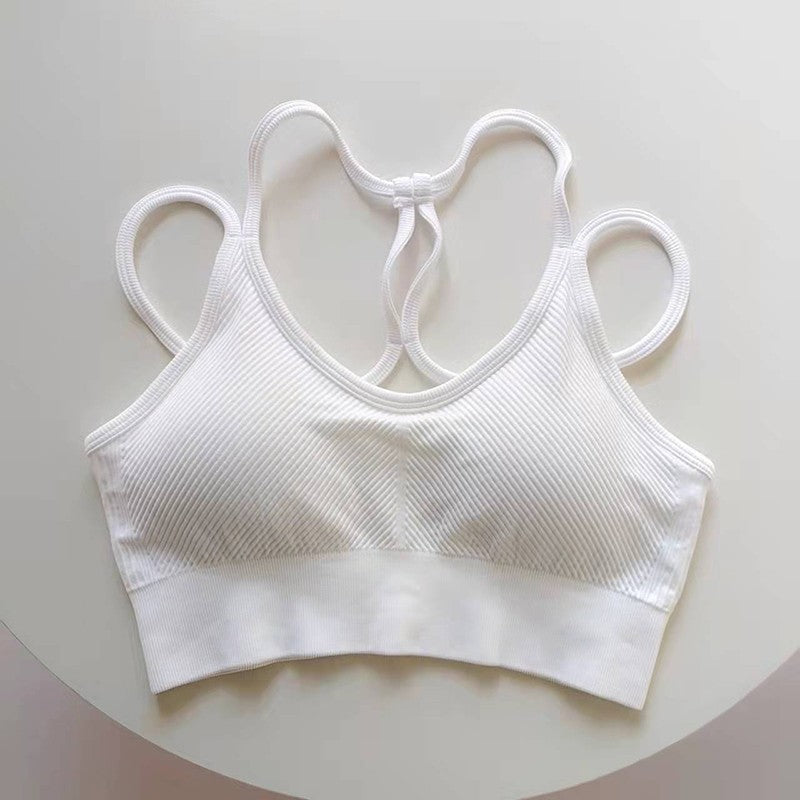 Reggiseno corto sportivo a V