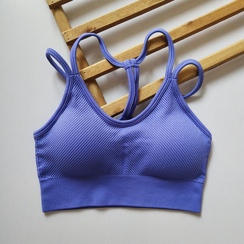 Reggiseno corto sportivo a V
