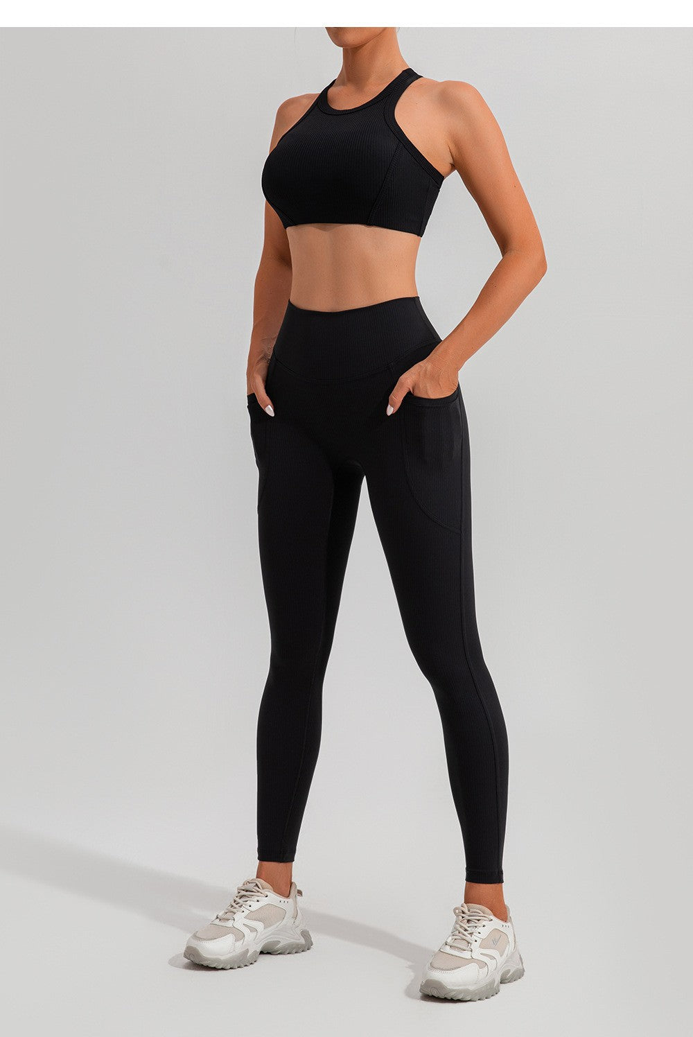 Leggings a vita alta con tasche ad alte prestazioni
