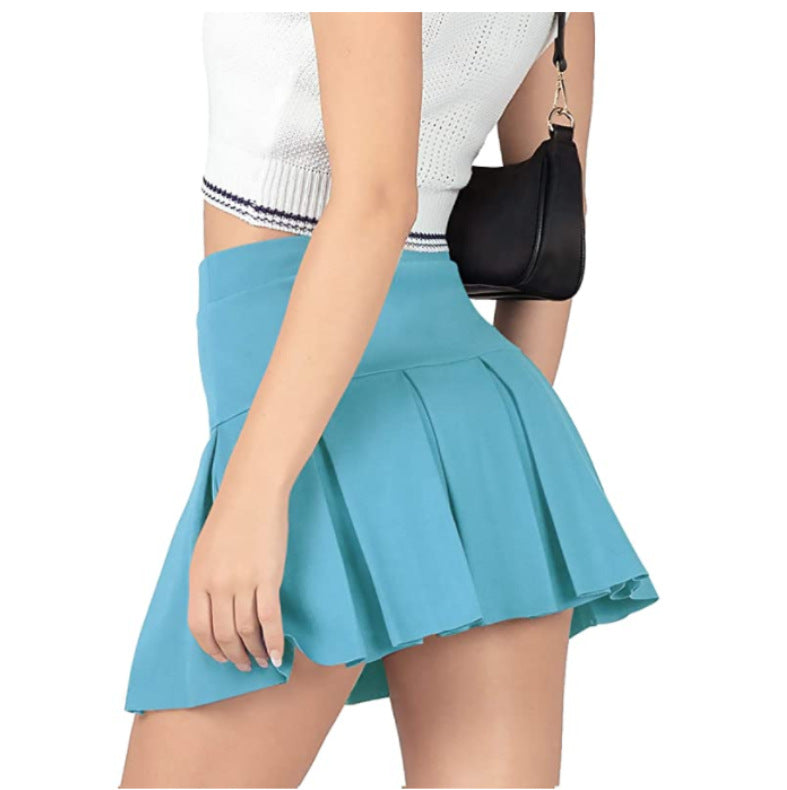 Mini gonna a pieghe a vita alta elastica