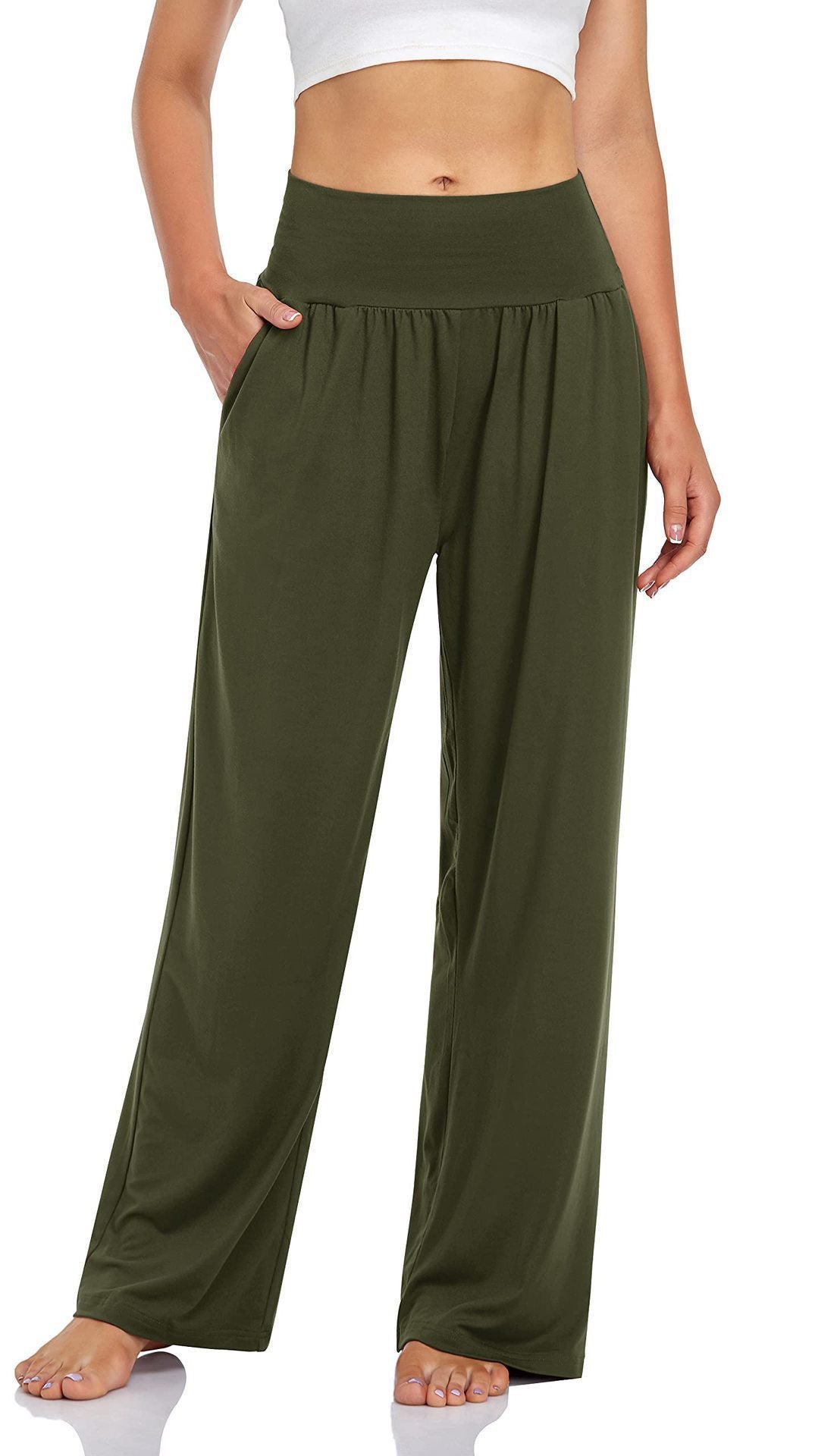 Pantaloni a gamba larga con tasche