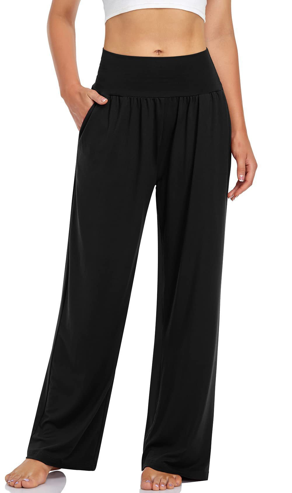 Pantaloni a gamba larga con tasche