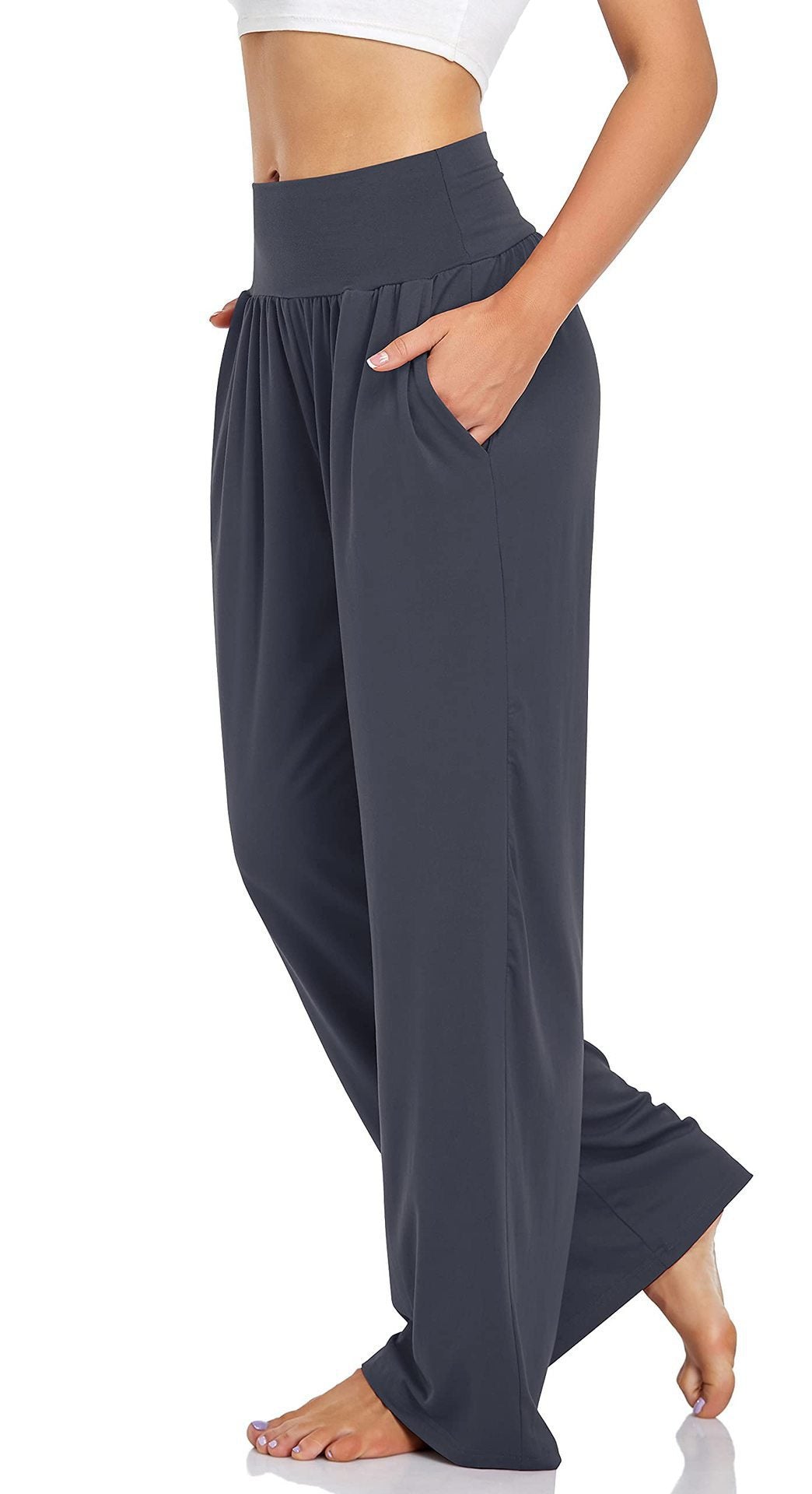 Pantaloni a gamba larga con tasche