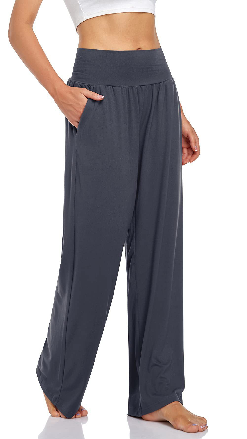 Pantaloni a gamba larga con tasche