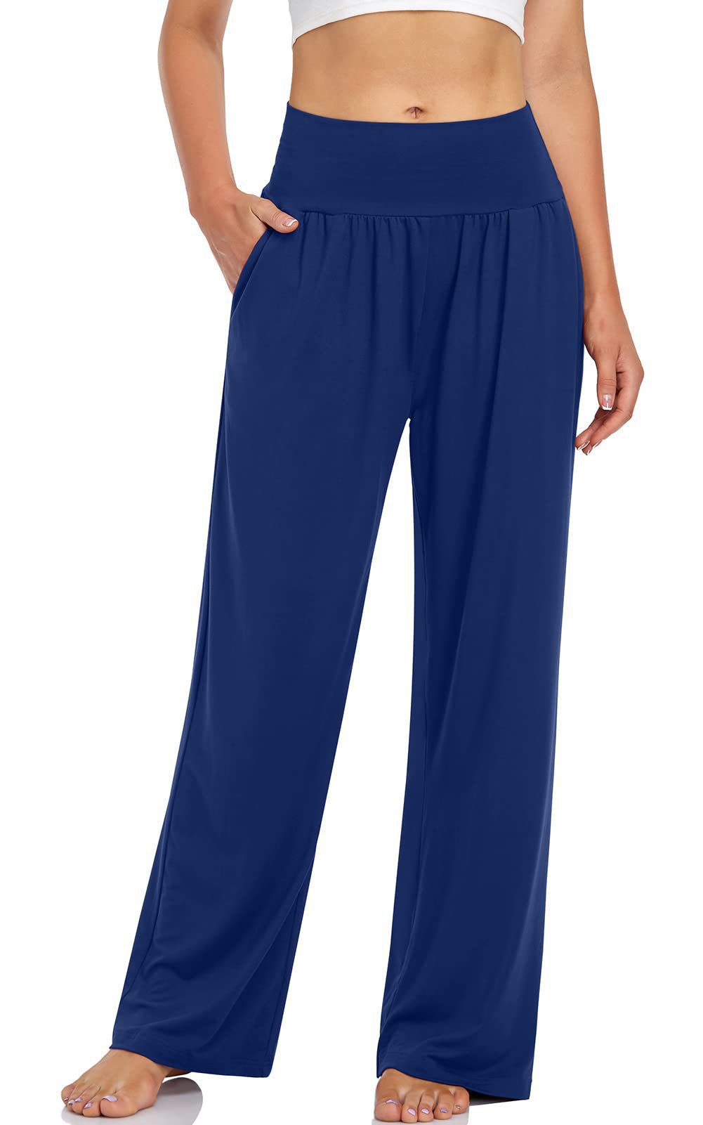 Pantaloni a gamba larga con tasche