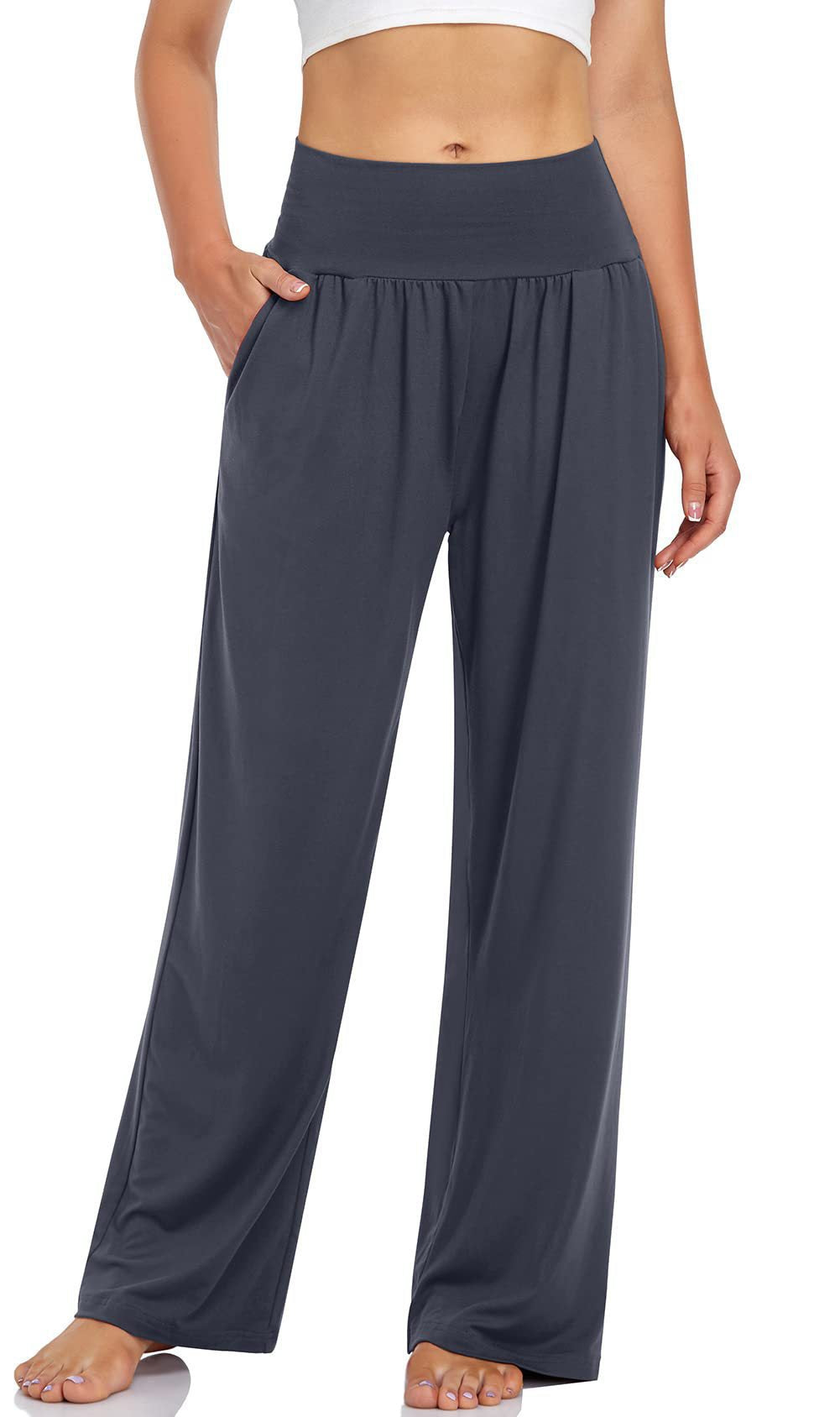 Pantaloni a gamba larga con tasche