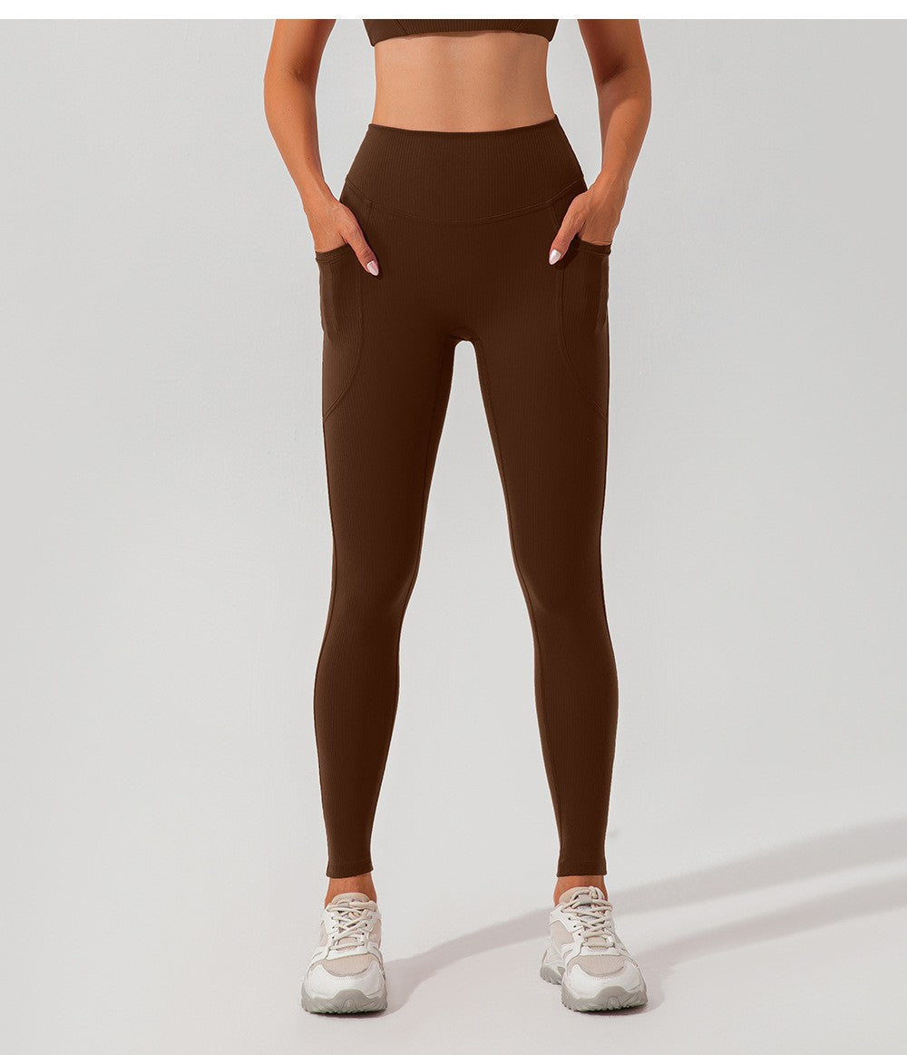 Leggings a vita alta con tasche ad alte prestazioni